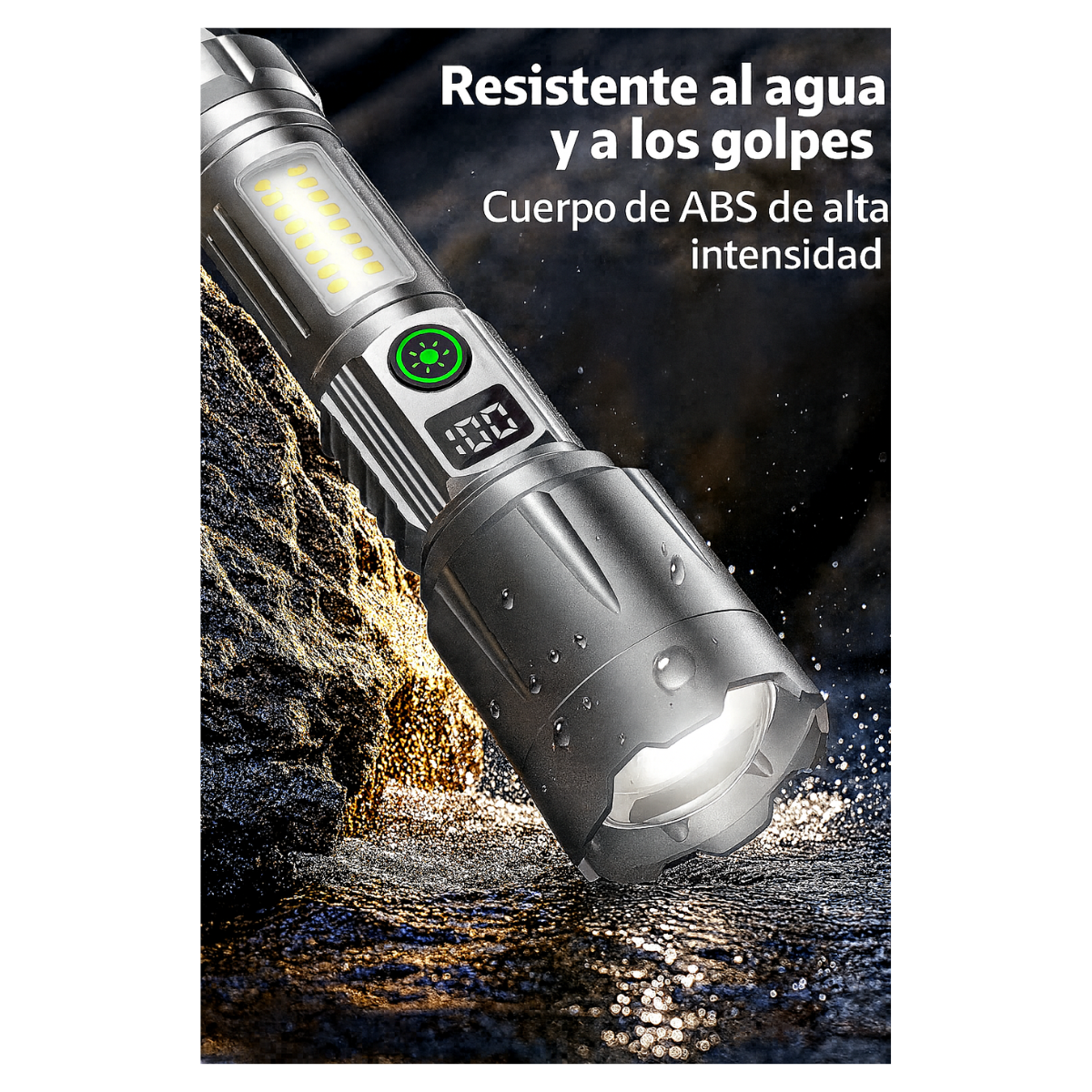 Linterna Led Recargable Zoom Retráctil + Powerbank Portátil-4