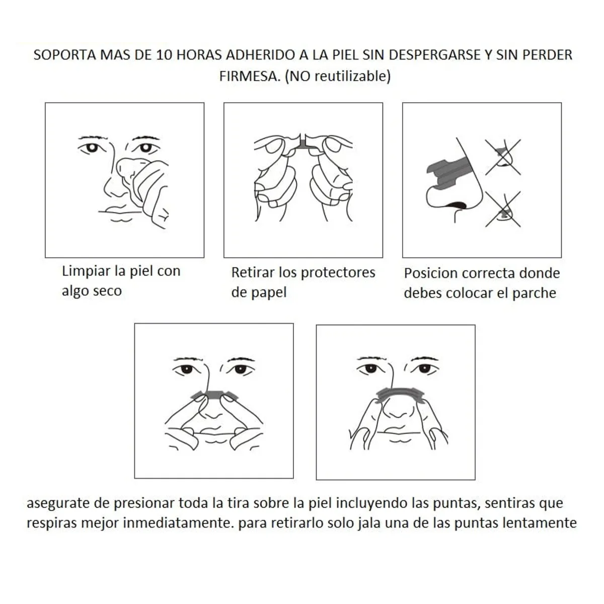 Pack 12 Tiras Nasales Antirronquido Respira Mejor Congestion-2