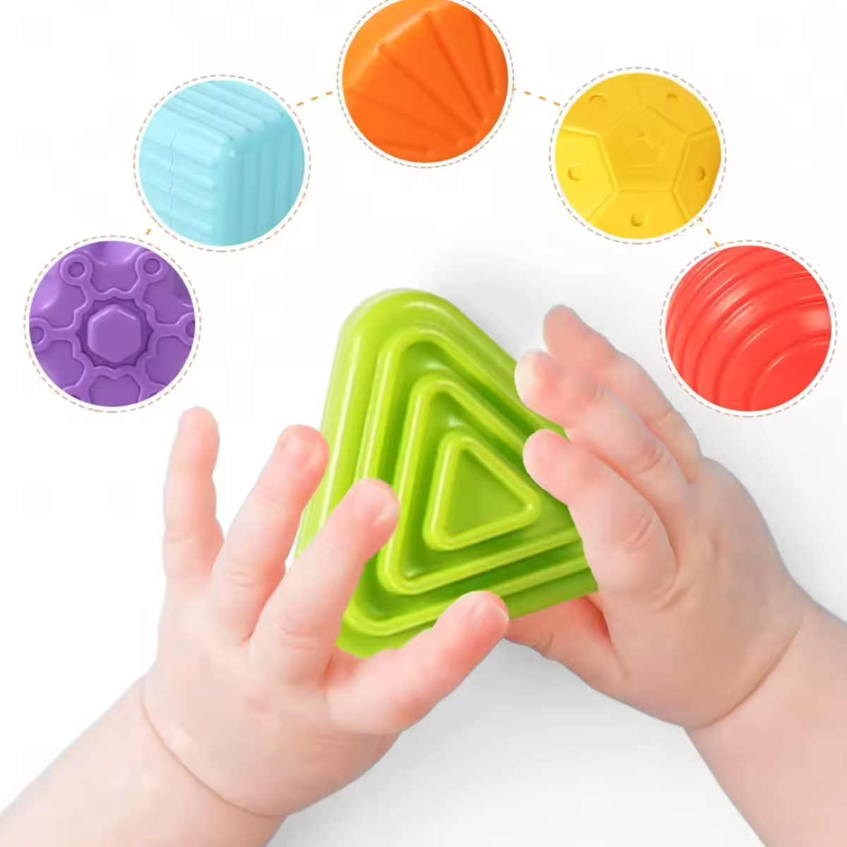 Juguete Educativo Cubo Actividades 6 Bloques Textura Bebes-3