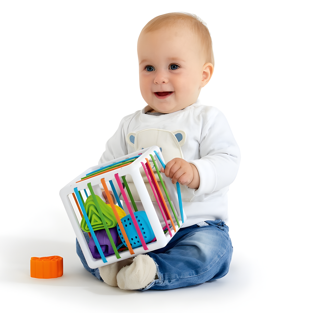 Juguete Educativo Cubo Actividades 6 Bloques Textura Bebes-5