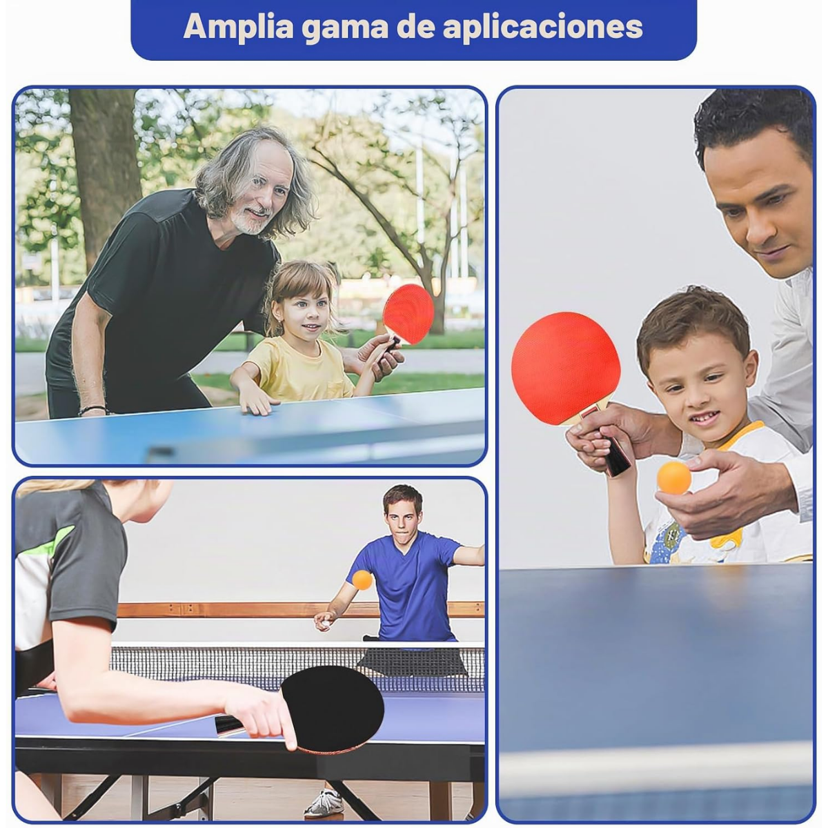 Set 2 Paletas Ping Pong Con 3 Pelotas-2