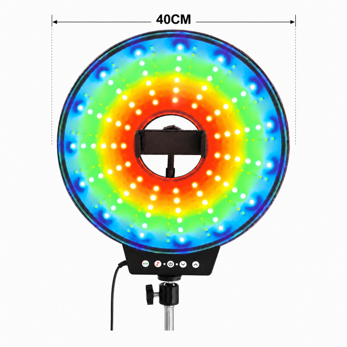 Aro Luz Led 40cm Rgb Con Soporte Para Celular Y Luz Ritmica-3
