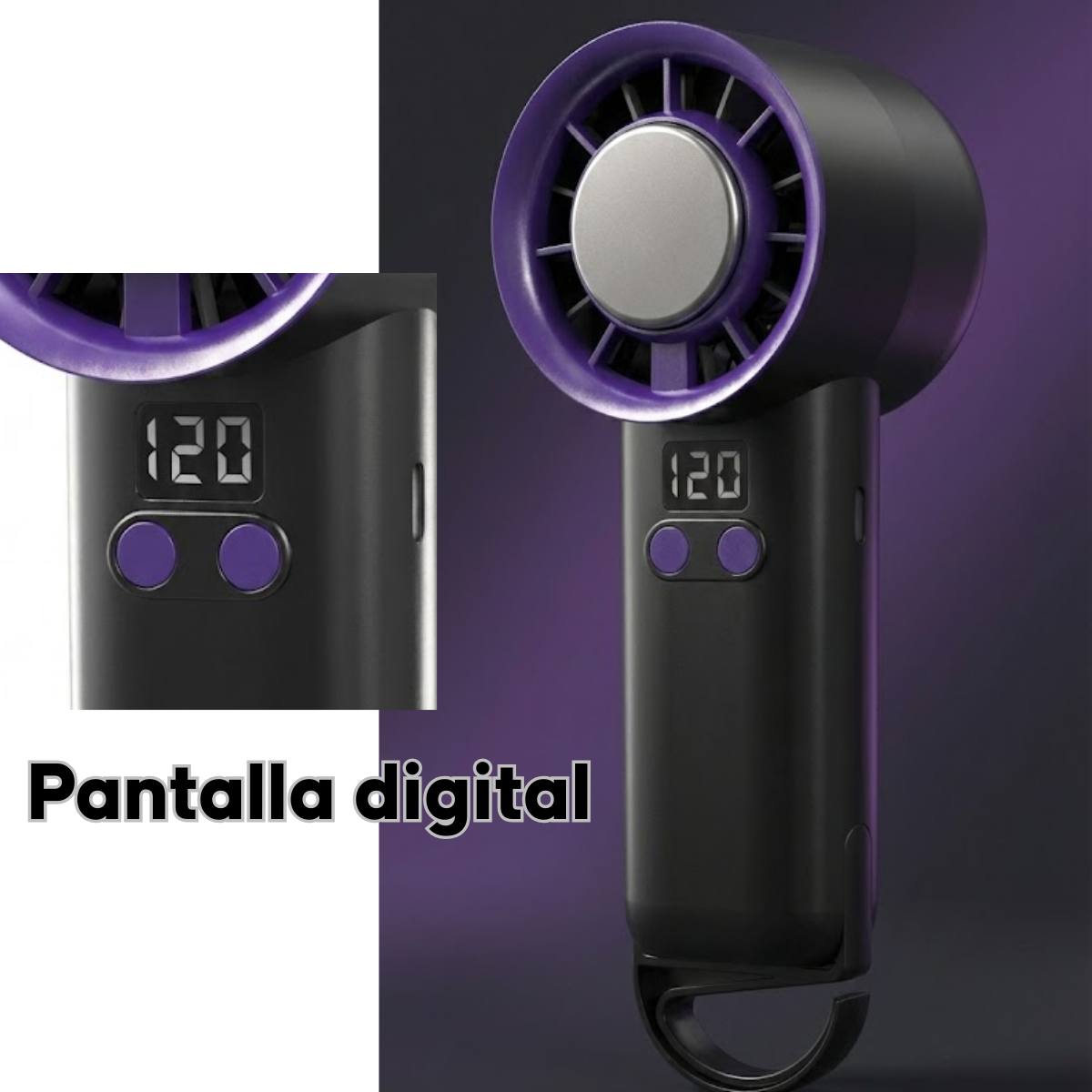 Mini Ventilador De Mano Turbo Inalambrico Recargable-2