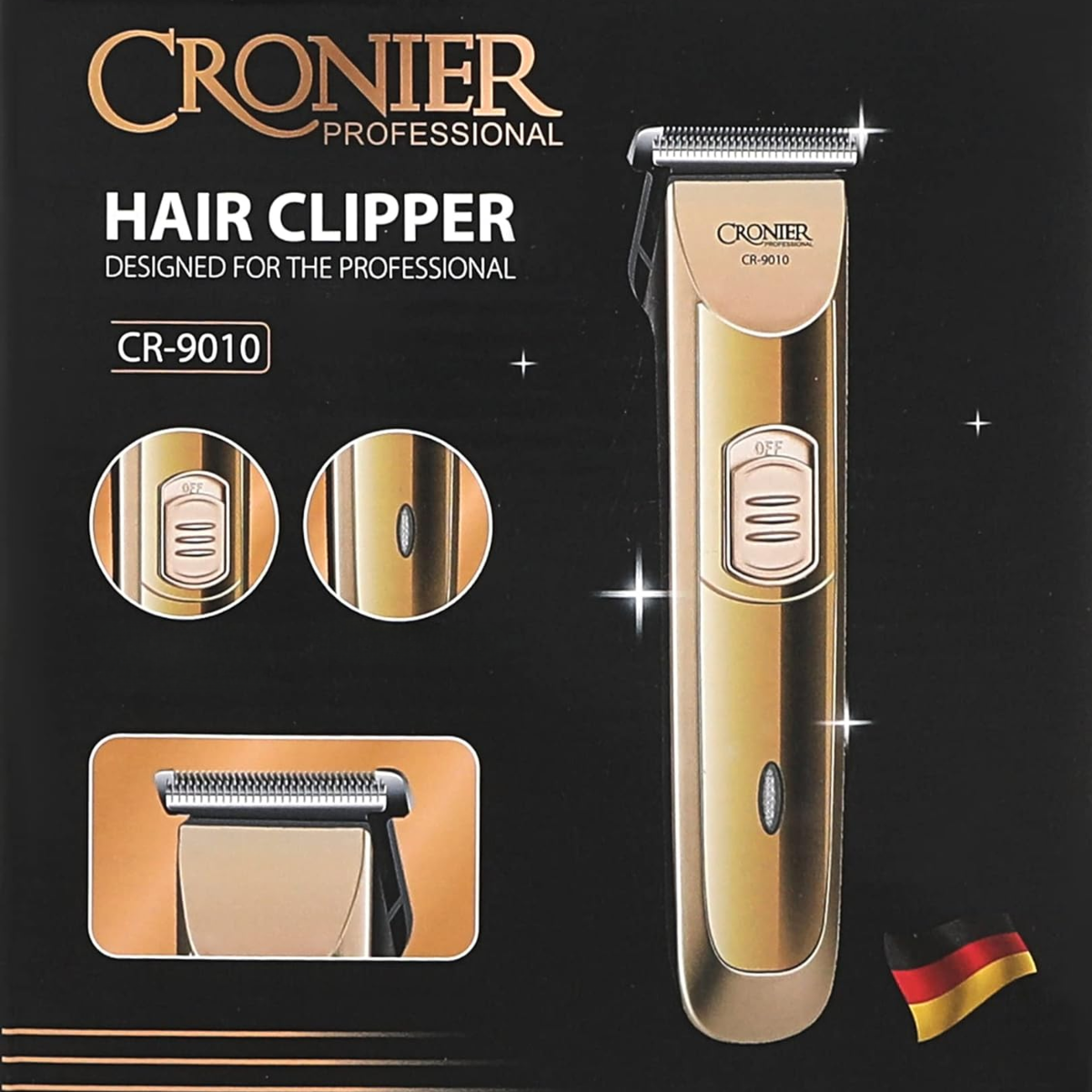 Cortadora Pelo Cronier Profesional Cr 9010 Inalambrica Gold-2