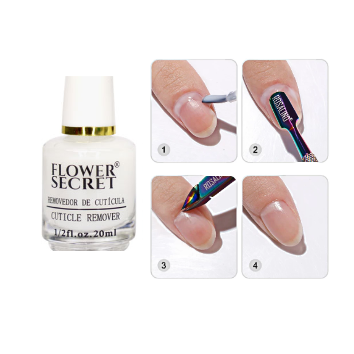 Removedor De Cuticula Para Manicure Pedicure Flower Secret-2