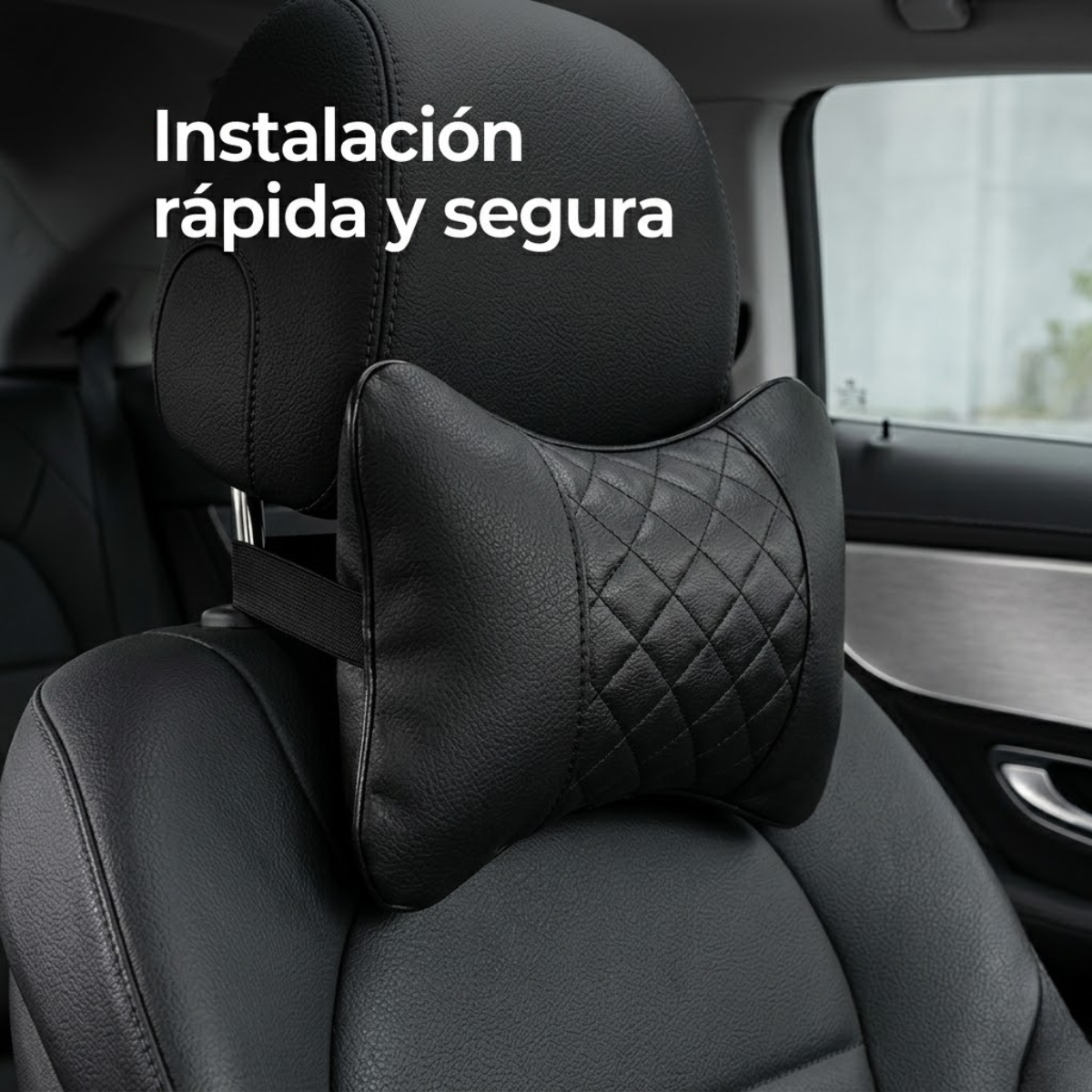 Almohada Cojin Apoya Cabeza Cervical Cuero Sintetico Auto-3