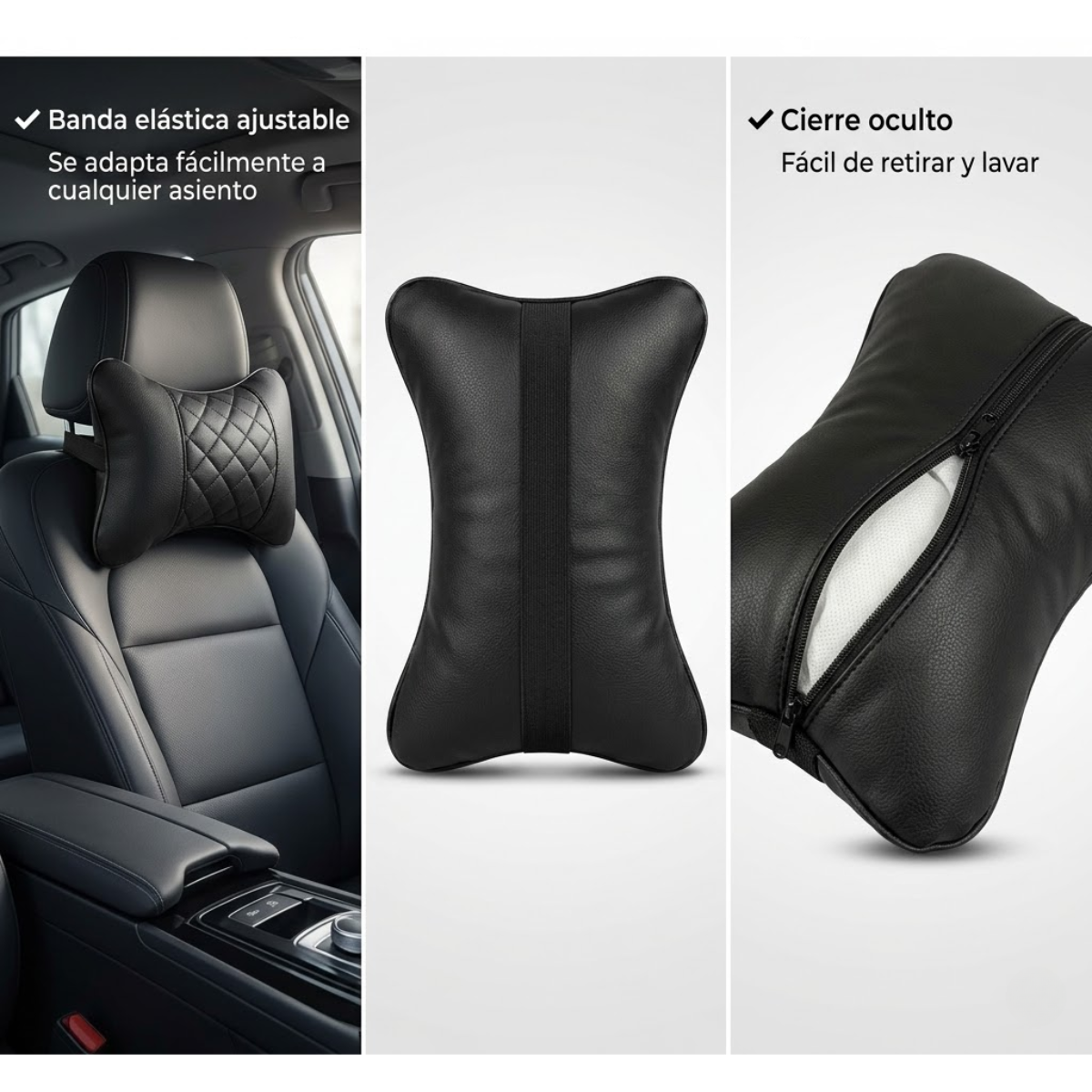 Almohada Cojin Apoya Cabeza Cervical Cuero Sintetico Auto-6