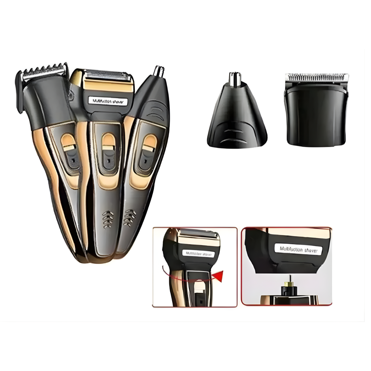Maquina Afeitar 3en1 Cortapelo Barba Nariz Hombre Recargable-2