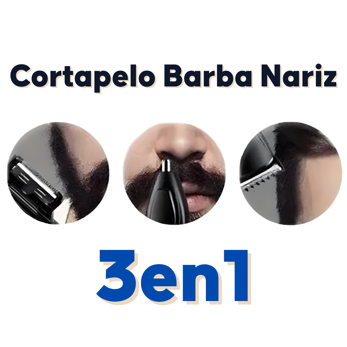 Maquina Afeitar 3en1 Cortapelo Barba Nariz Hombre Recargable-3