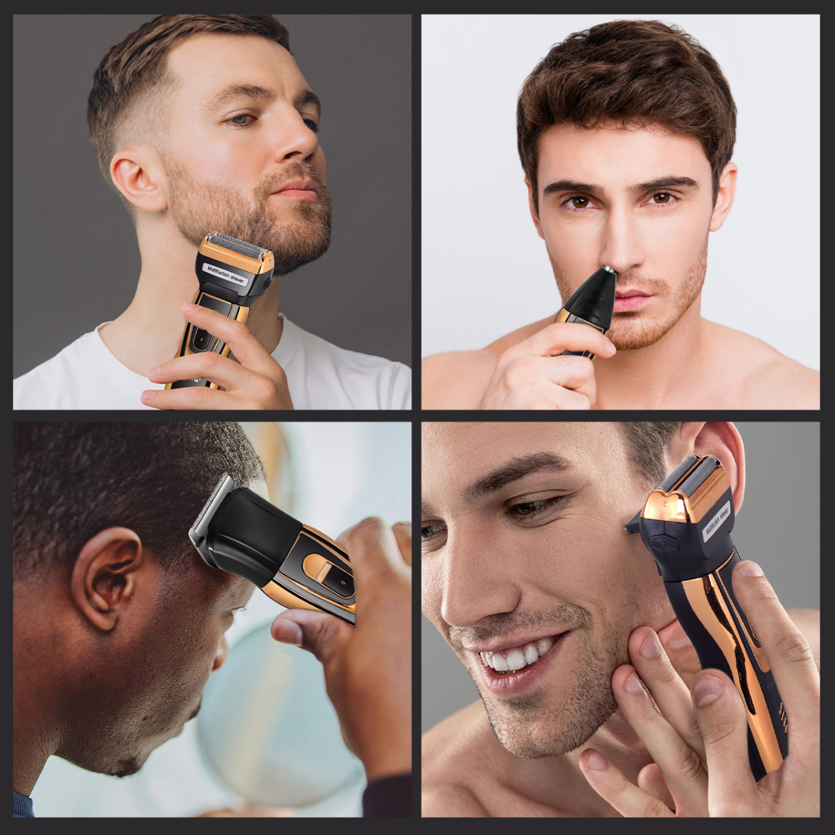 Maquina Afeitar 3en1 Cortapelo Barba Nariz Hombre Recargable-7