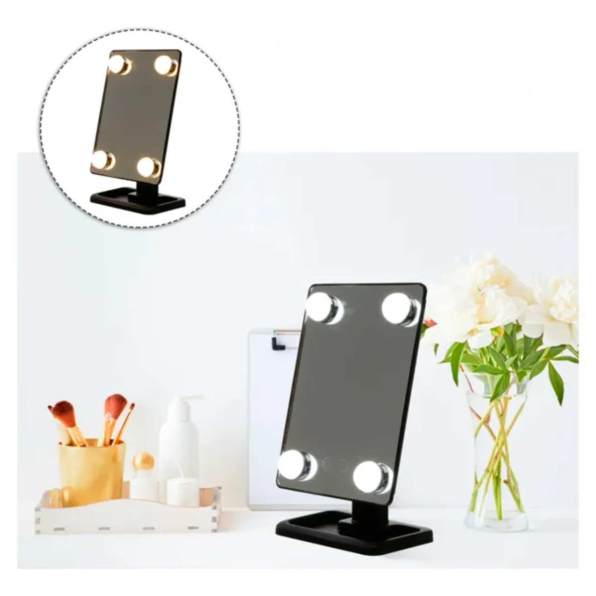 Espejo Maquillaje Tocador Con Luz Led Sensor Tactil 360-5