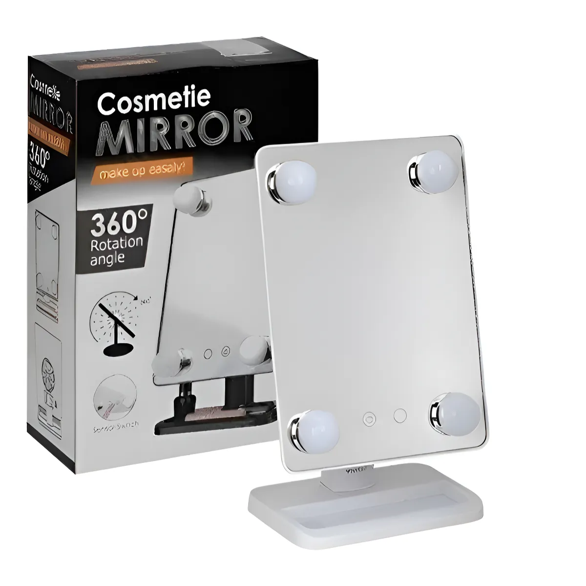 Espejo Maquillaje Tocador Con Luz Led Sensor Tactil 360-6