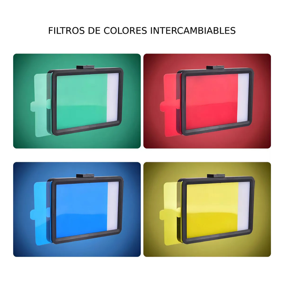 Panel Luz Led FotografIa Video Recargable Filtros Colores-6