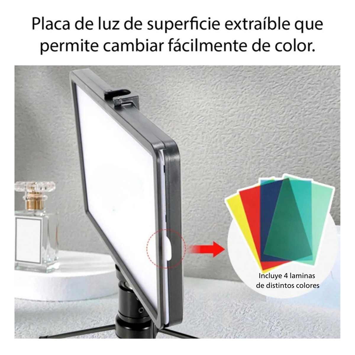 Panel Luz Led FotografIa Video Recargable Filtros Colores-7
