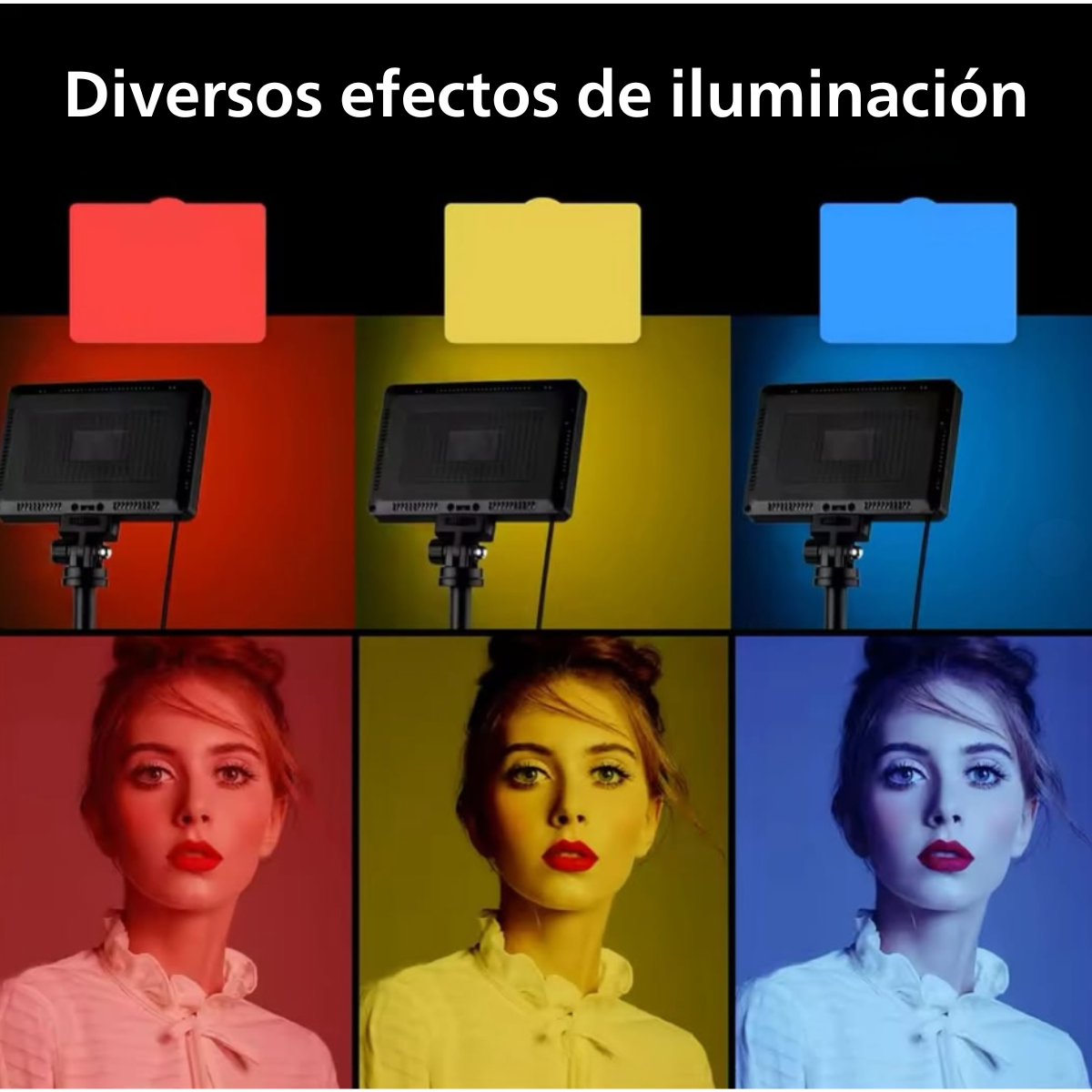 Panel Luz Led FotografIa Video Recargable Filtros Colores-8