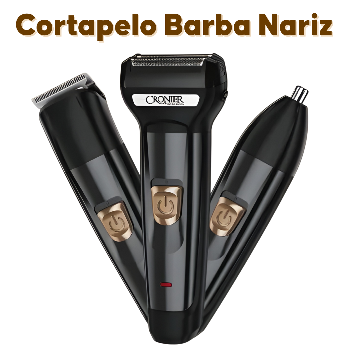 Maquina Afeitar Hombre 3en1 Cortapelo Barba Nariz Recargable-2