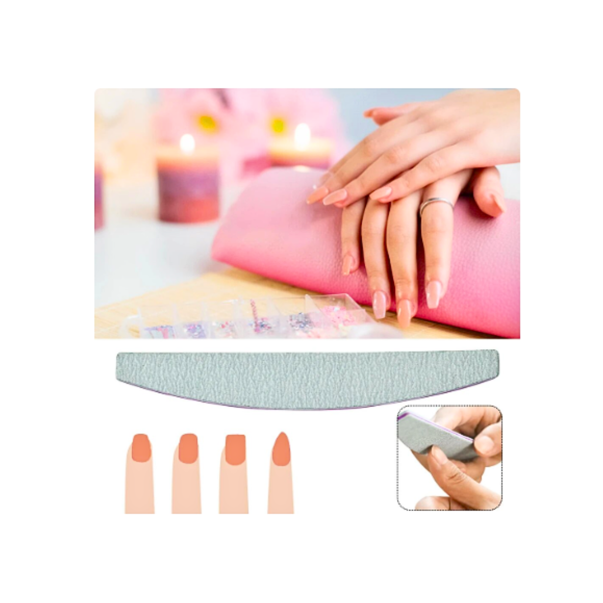 Pack 3 Limas 100/220 Uñas Manicure Pedicure-1