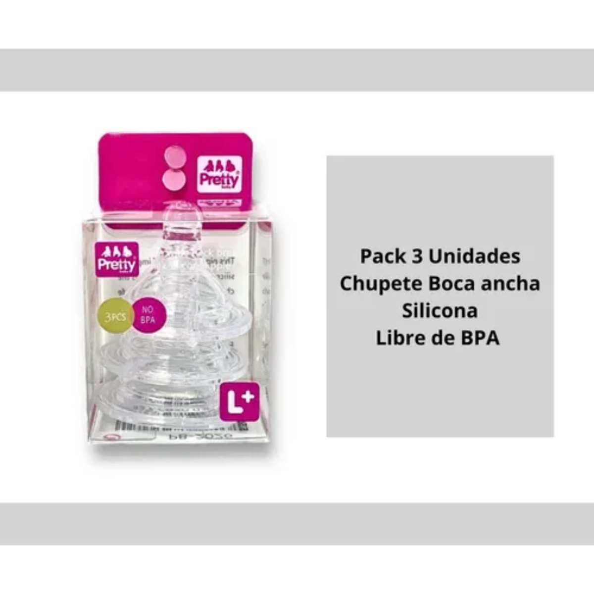 Pack 3 Repuestos De Chupete Boca Ancha Mamadera Bebé-2