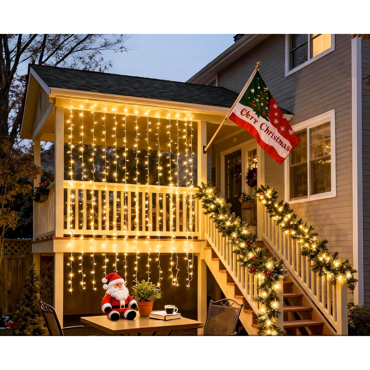 Luces Navidad Cascada Cálida Multicolor 3mx3m Diamante-6