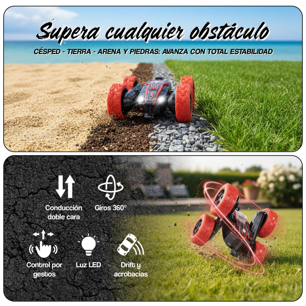 Auto Control Remoto Todo Terreno + Pulsera Control Mano-5