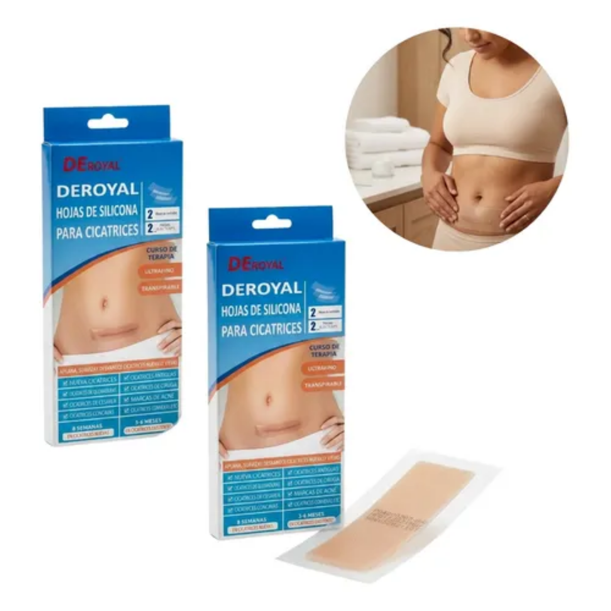 Pack 10 Parches De Silicona Para Cicatrices Cesarea Cirugia-0