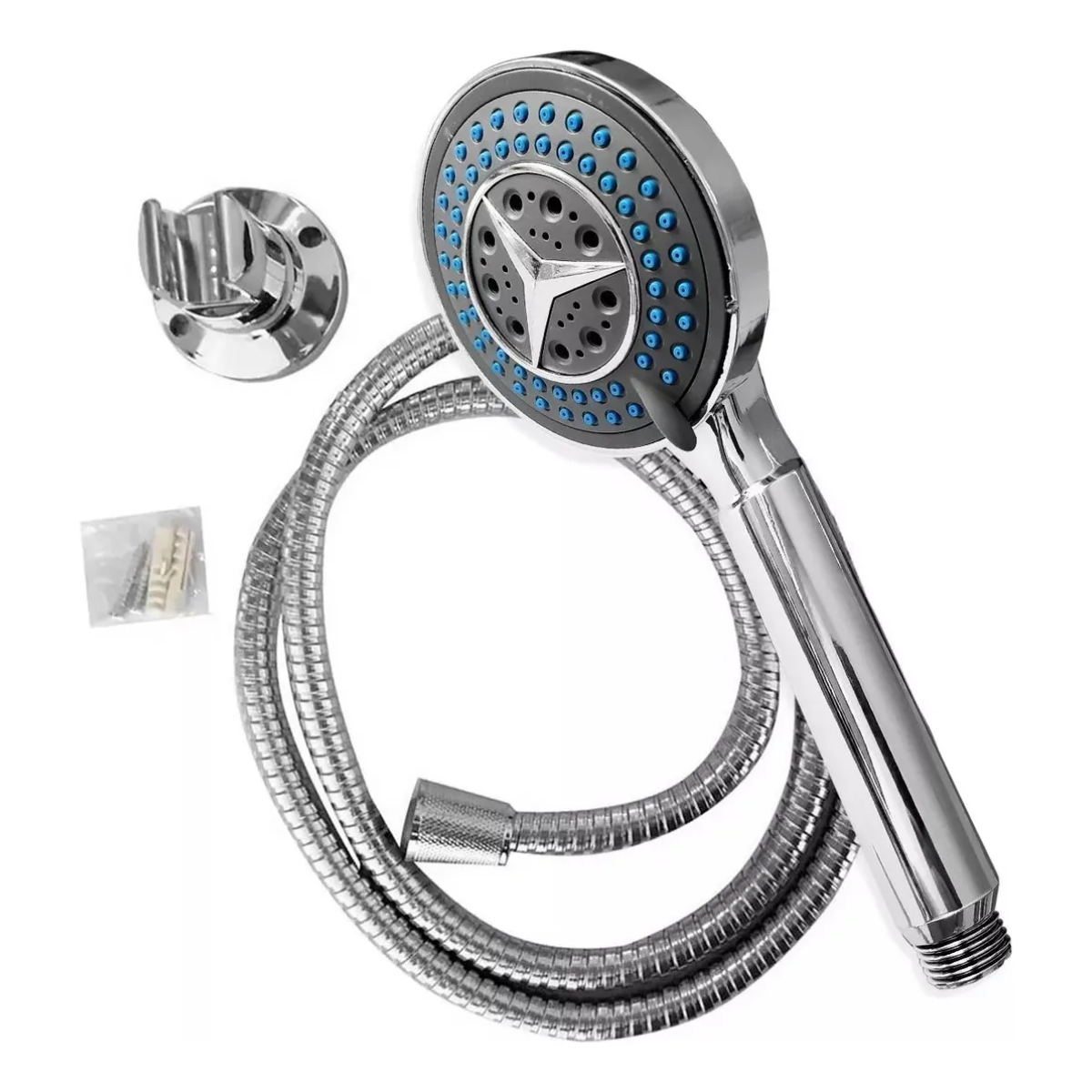 Kit De Ducha Completo Cabezal Circular Soporte Flexible 1 5m-7
