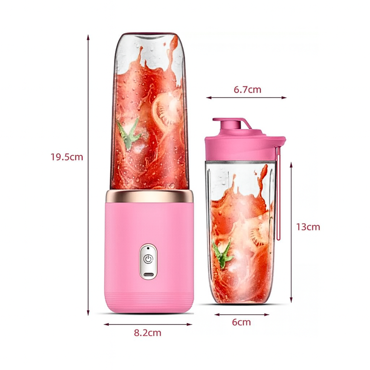 Mini Mezclador Batidor Inalámbrico Portátil + Vaso 400ml-2