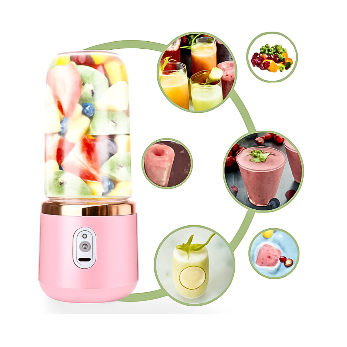 Mini Mezclador Batidor Inalámbrico Portátil + Vaso 400ml-3