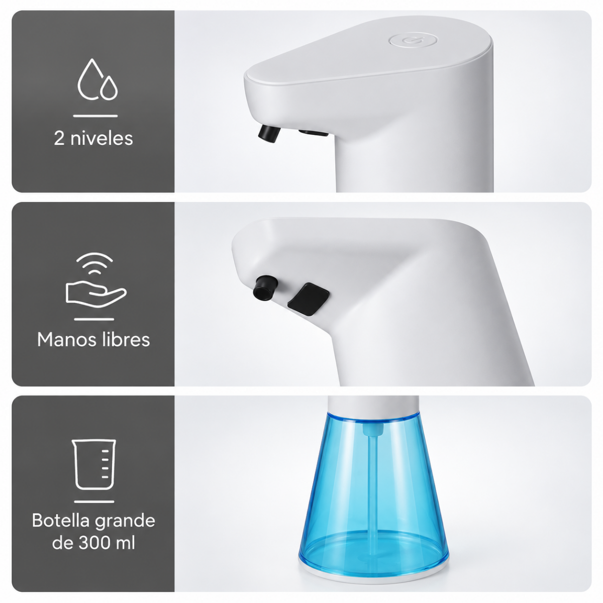 Dispensador Jabon Liquido Automatico Con Sensor Manos Libres-3