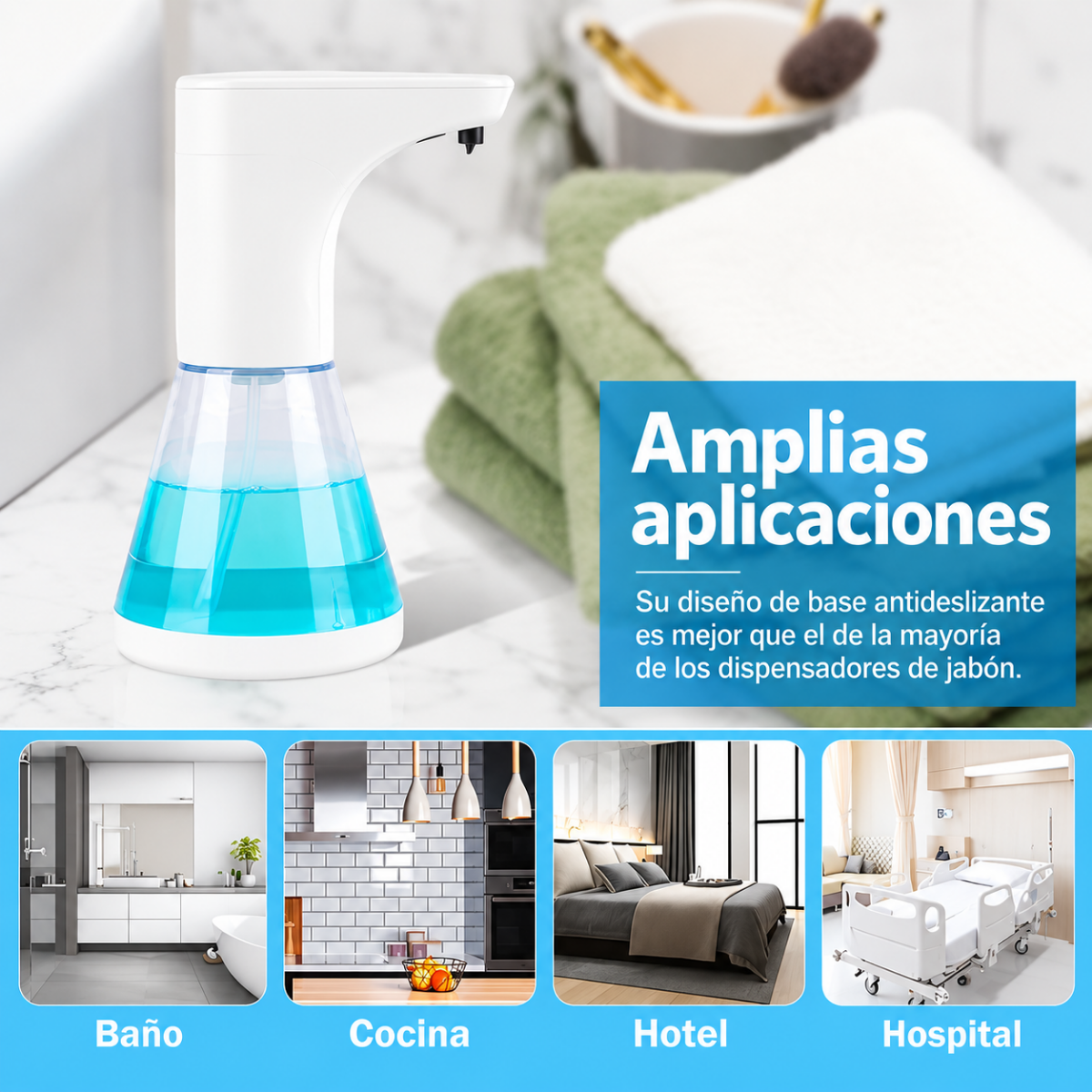 Dispensador Jabon Liquido Automatico Con Sensor Manos Libres-6