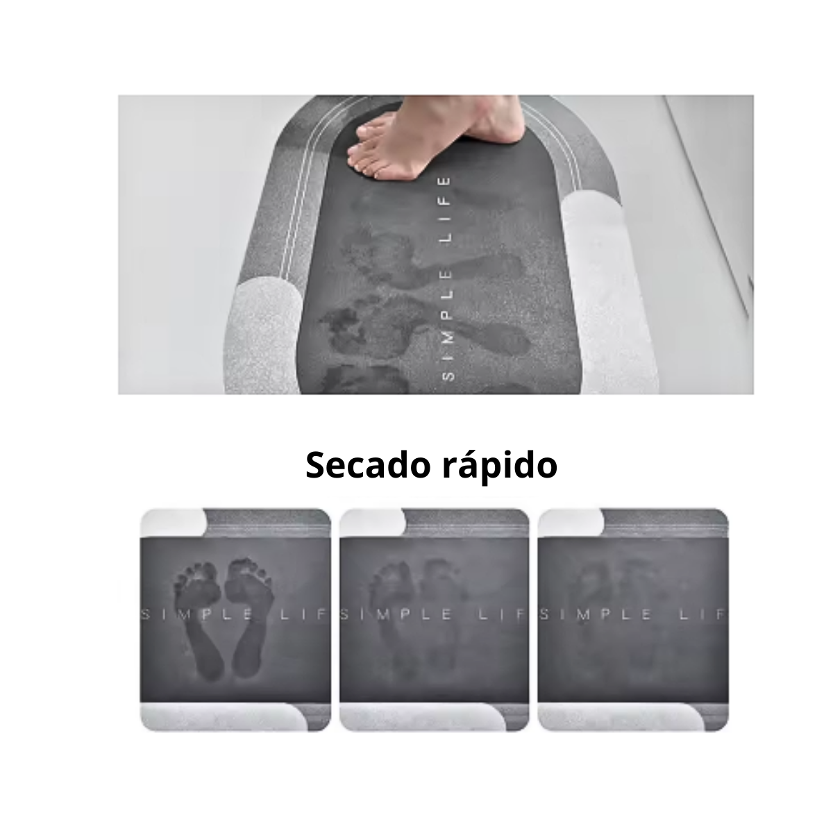 Alfombra Baño Cocina Antideslizante De Secado Rápido-2