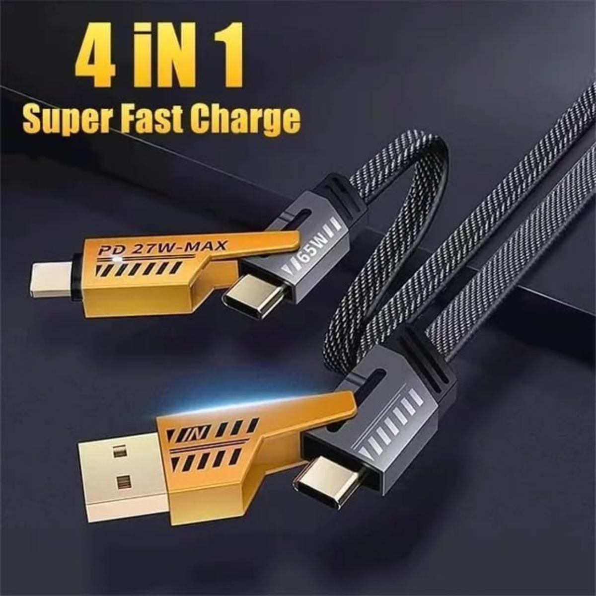 Cable 4 En 1 Carga Rapida Usb A Tipo C Lightning 1 2m-6