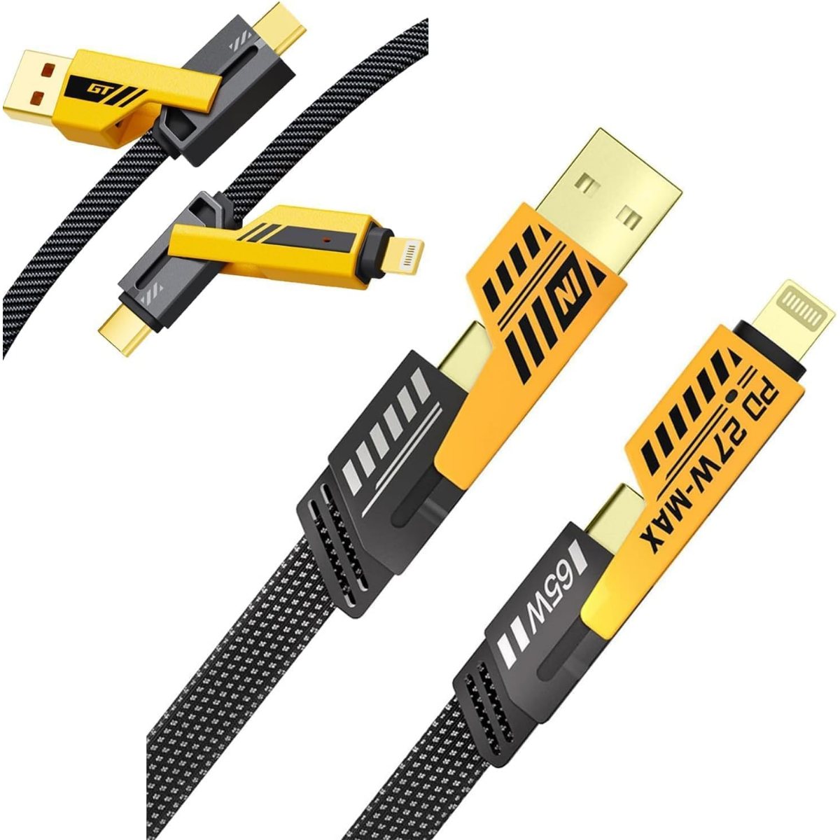 Cable 4 En 1 Carga Rapida Usb A Tipo C Lightning 1 2m-7