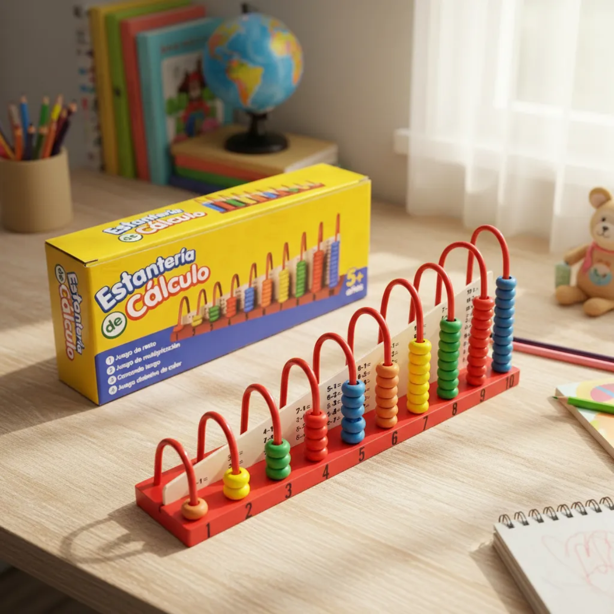 Estanteria Calculo Abaco Madera Juguete Educativo Matematica-3