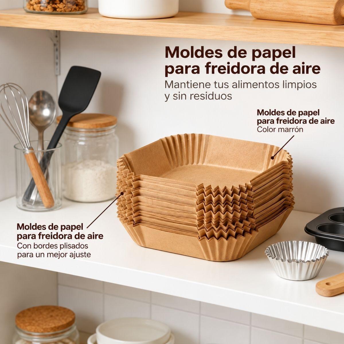 Papel Mantequilla Desechable Para Freidora De Aire Cuadrado-2