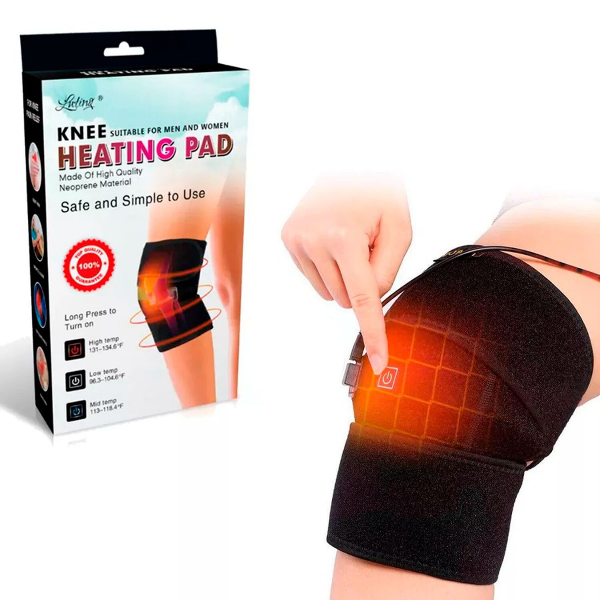 Rodillera Termica Con Neopreno Ajustable Alivio Dolor-4