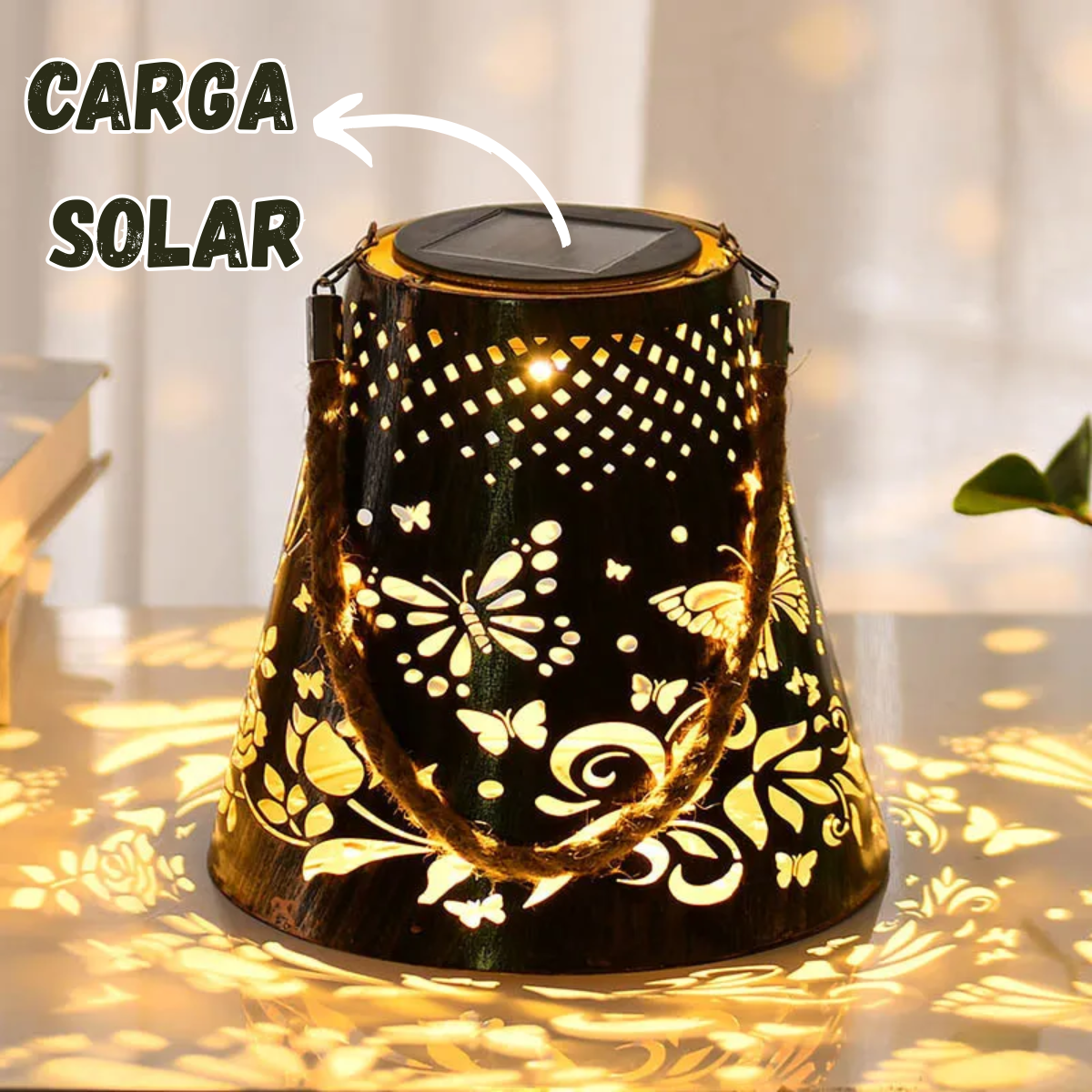 Lampara Exterior Jardin Metal Carga Solar Dise o Mariposas-2