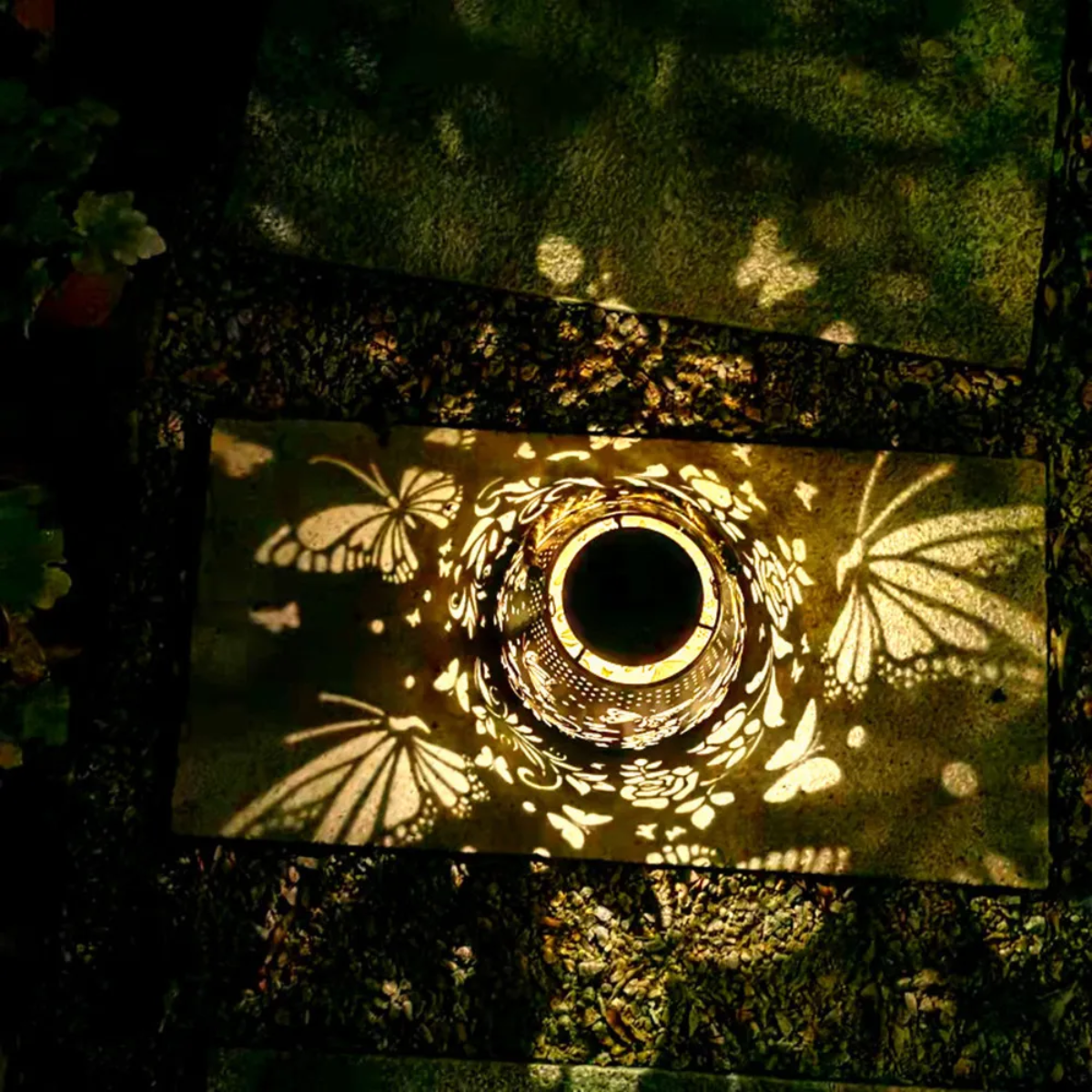 Lampara Exterior Jardin Metal Carga Solar Dise o Mariposas-5