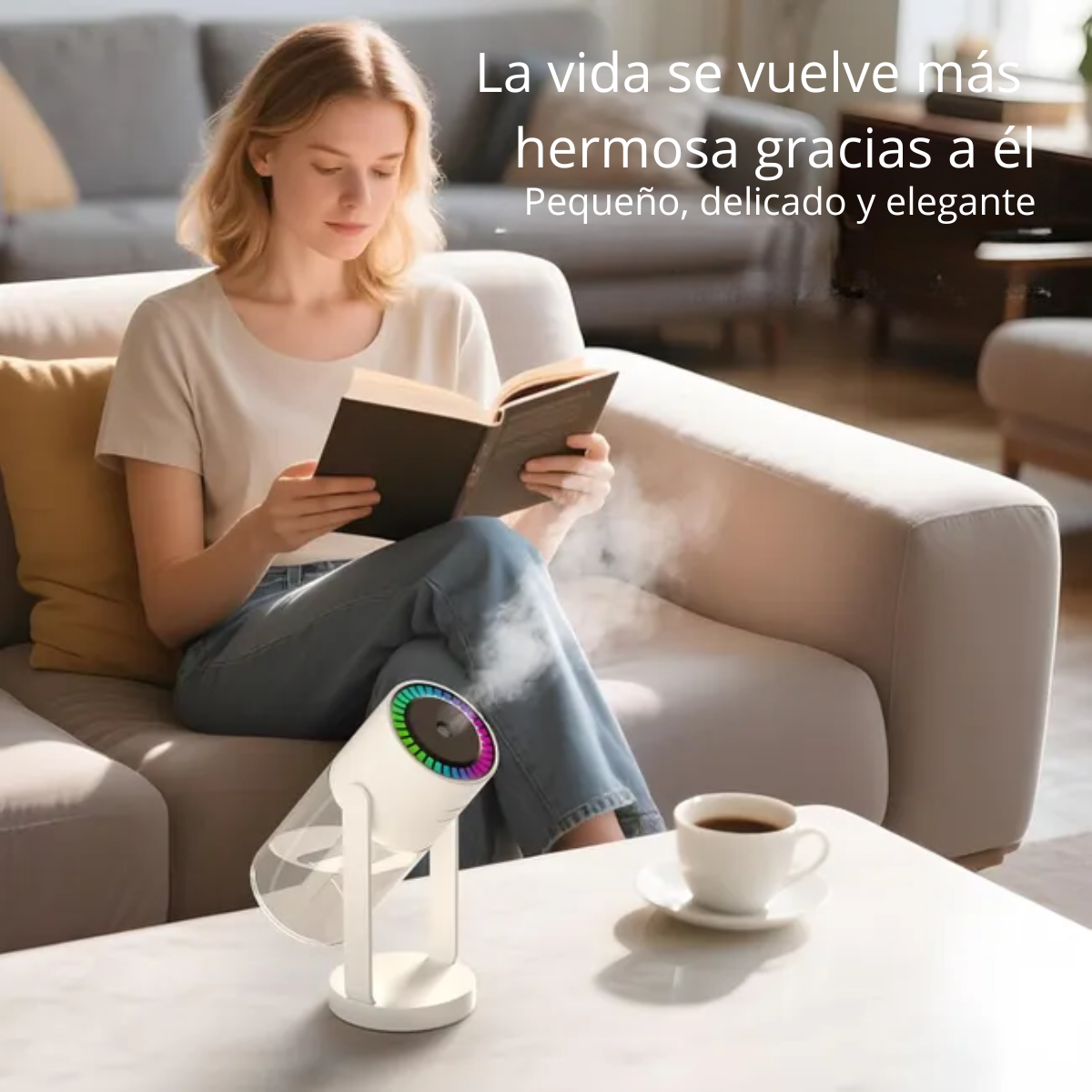 Humidificador Difusor Aroma Y Proyector Estrellas Relajante Rosado-7