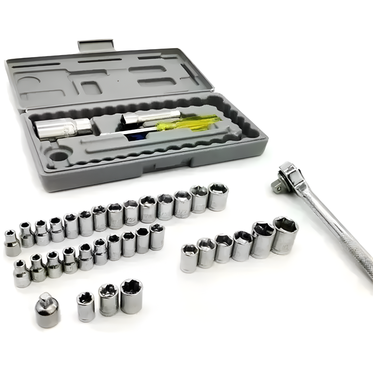 Set 40 Piezas Herramientas Llave Rachet Dados Y Medidor-4