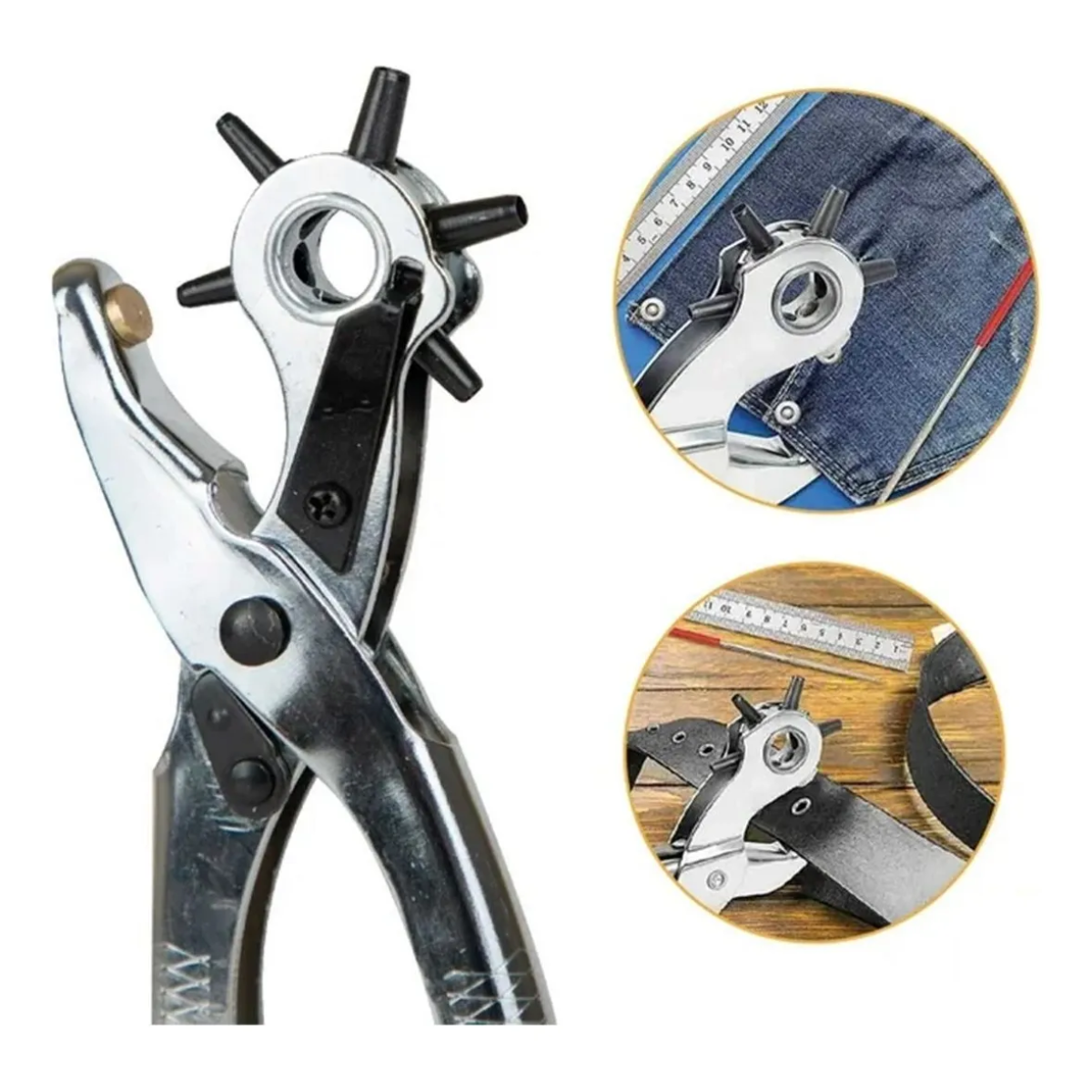 Kit Sacabocados Ojaladora Ojetes Pinza Perforadora Cuero-7