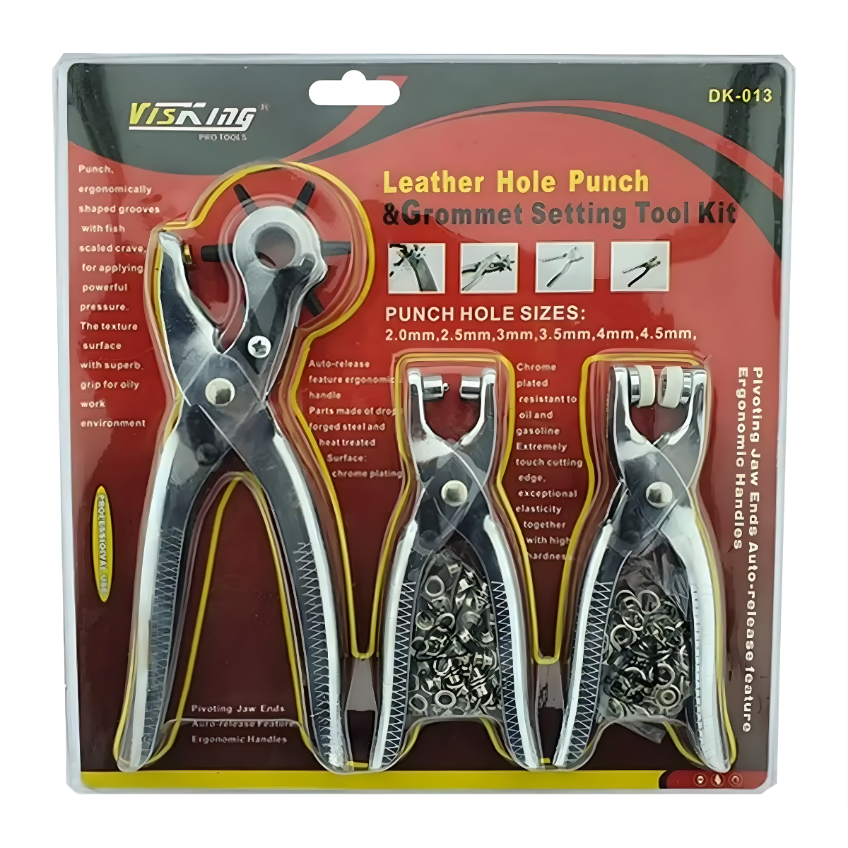 Kit Sacabocados Ojaladora Ojetes Pinza Perforadora Cuero-8