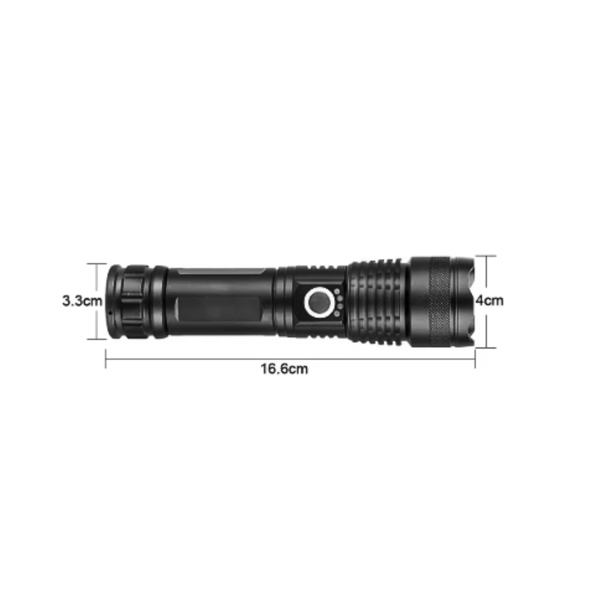 Linterna De Mano Luz Led Con Zoom Recargable 3000m-2