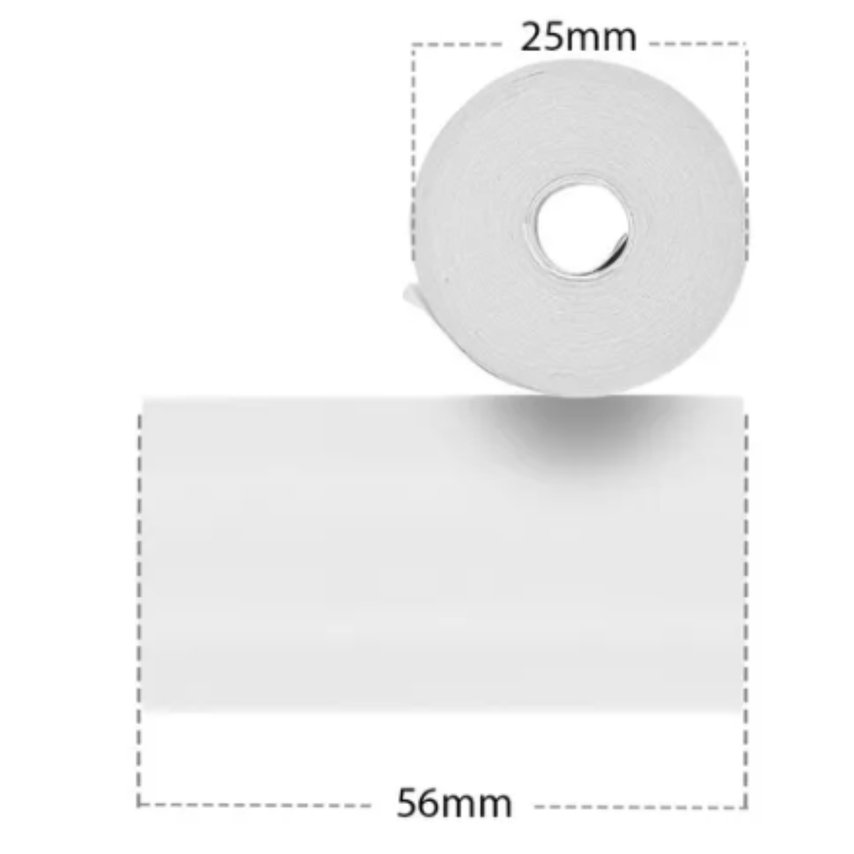 Kit 5 Rollos Papel Térmico 56mm Para Mini Impresora Blanco-2