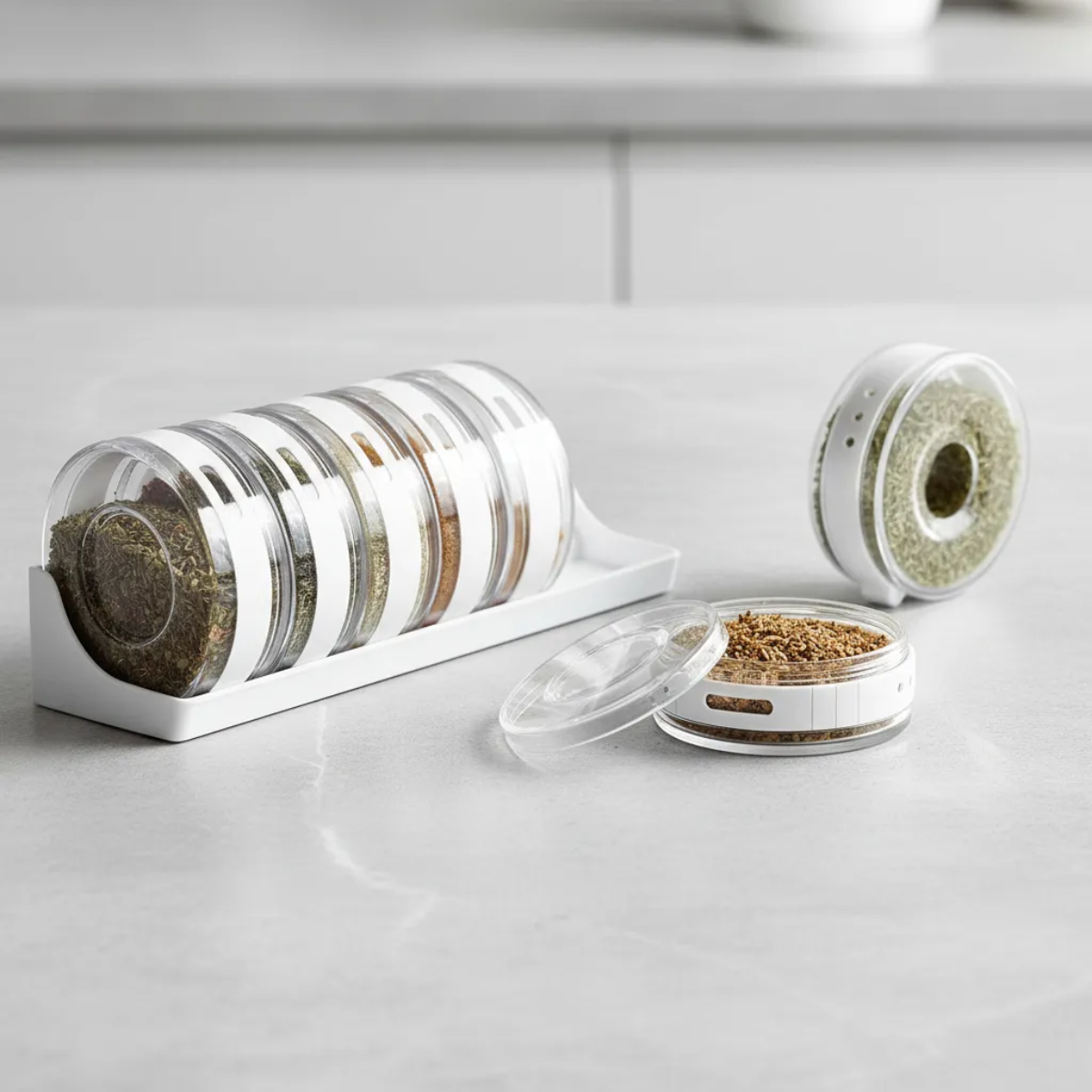 Set 6 Organizador Cilindros Especieros Porta Condimentos-3