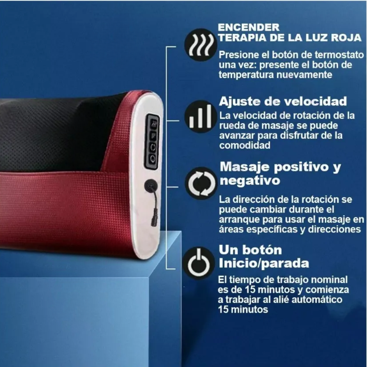 Cojin Masajeador Health Con Calor Cuello Espalda Relajante-6