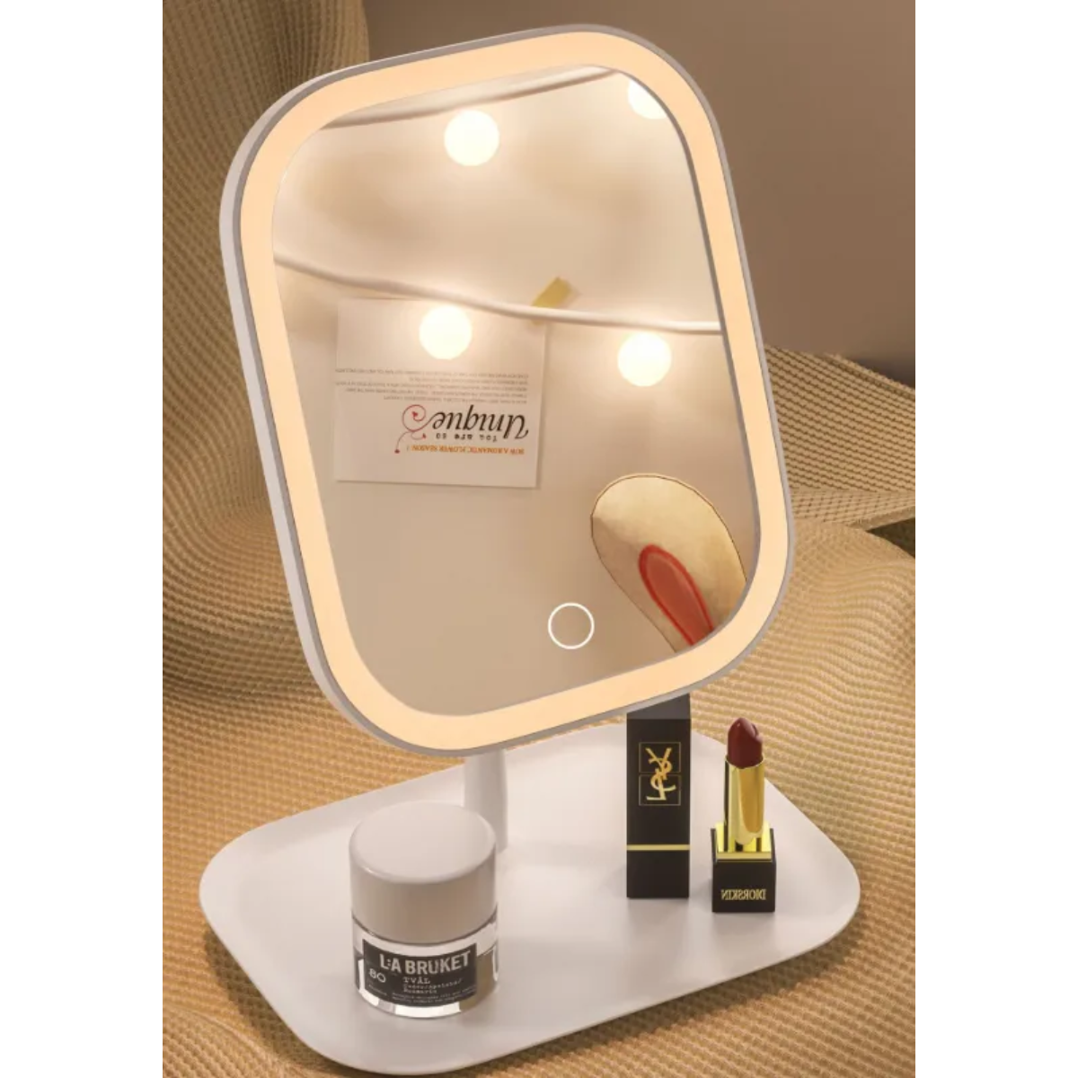 Espejo Maquillaje Luz Led Ajustable 3 Tonos Recargable Usb-3