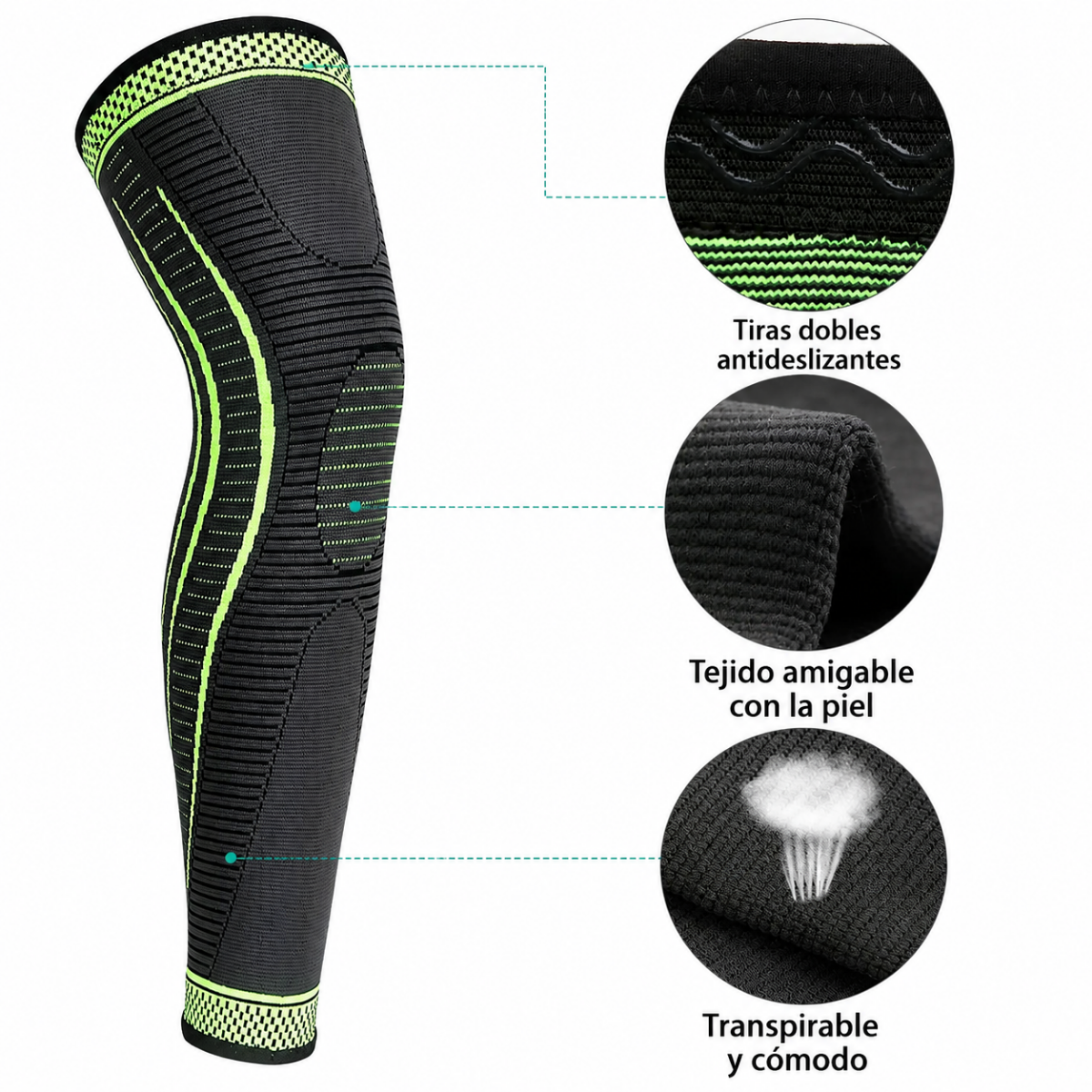 Rodillera Larga Pantorrillera Compresion Deportiva 98714-2