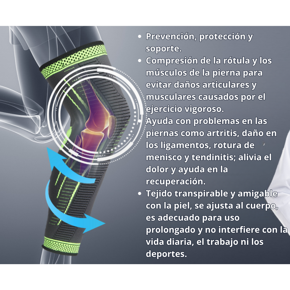 Rodillera Larga Pantorrillera Compresion Deportiva 98714-4