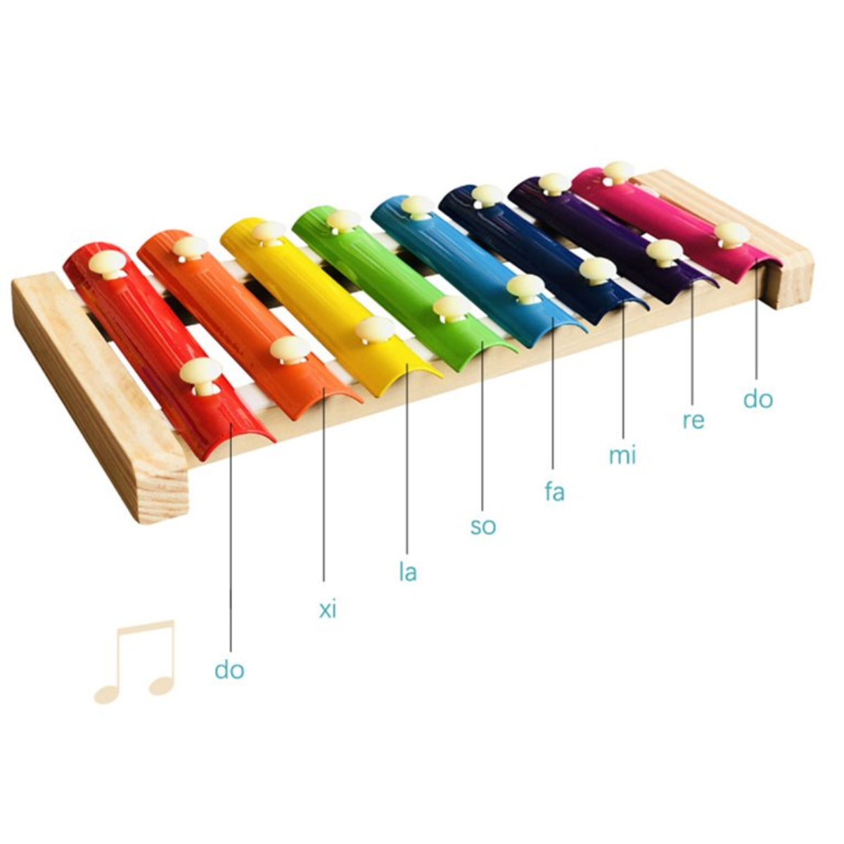 Xilofono Musical De Madera Multicolor Para Ni os 8 Notas-2
